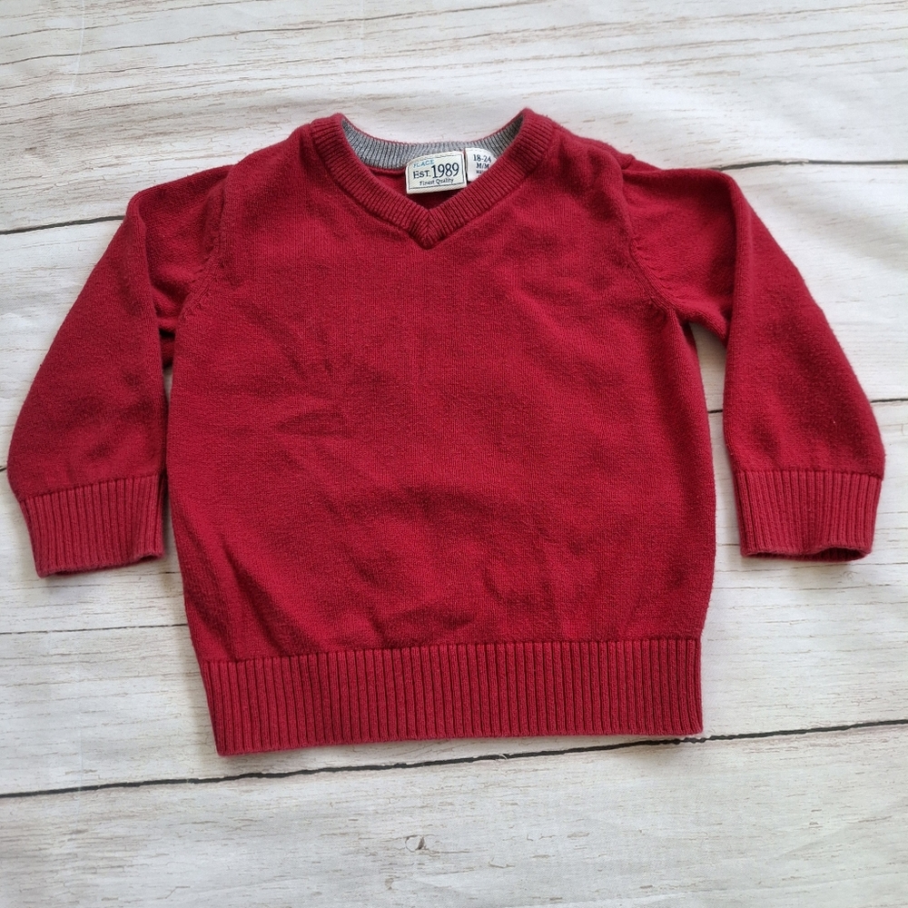 Children's Place 18-24M Red Lightweight Cotton Sweater